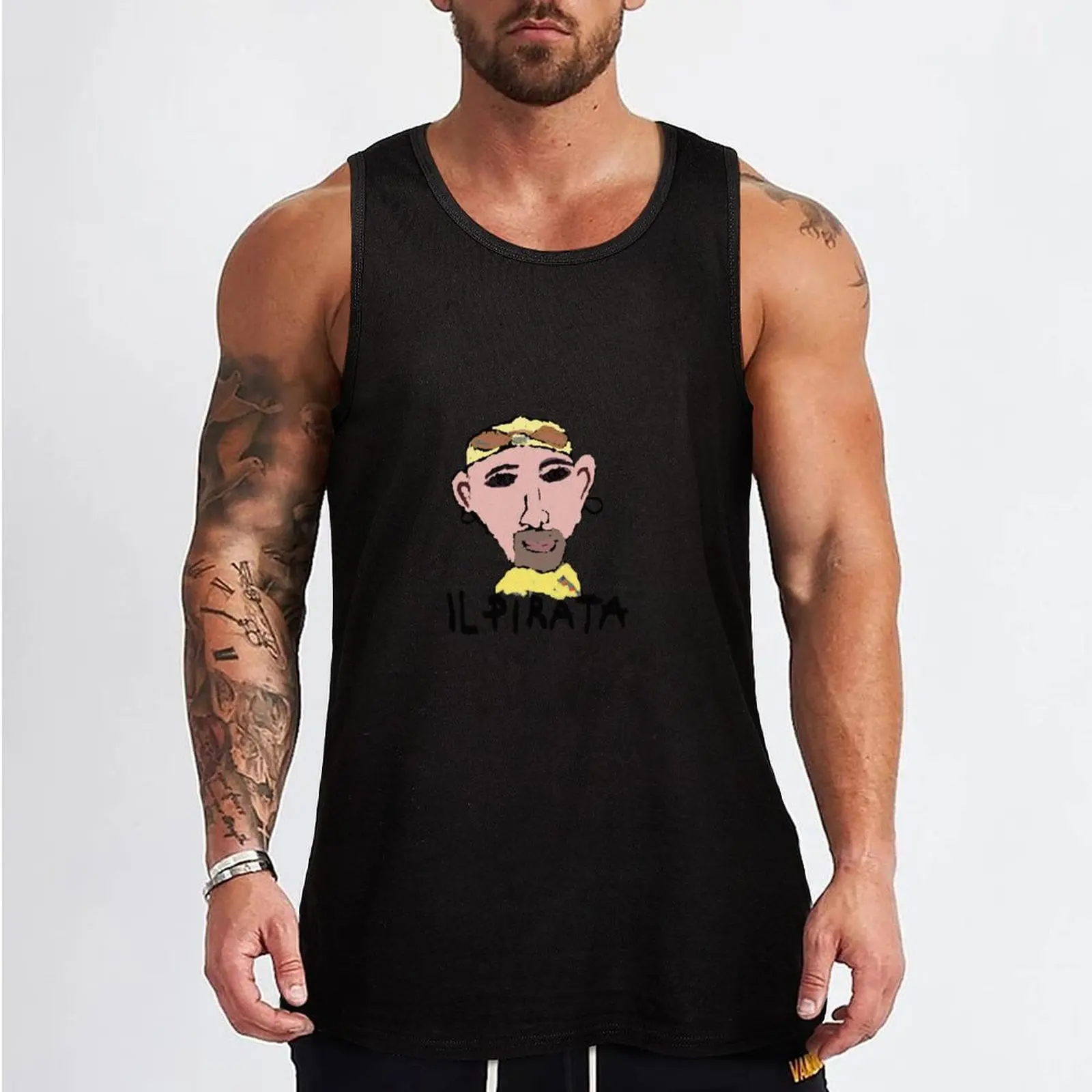 Marco Pantani Il Pirata Tank Top Men's sleeveless gym t shirt men