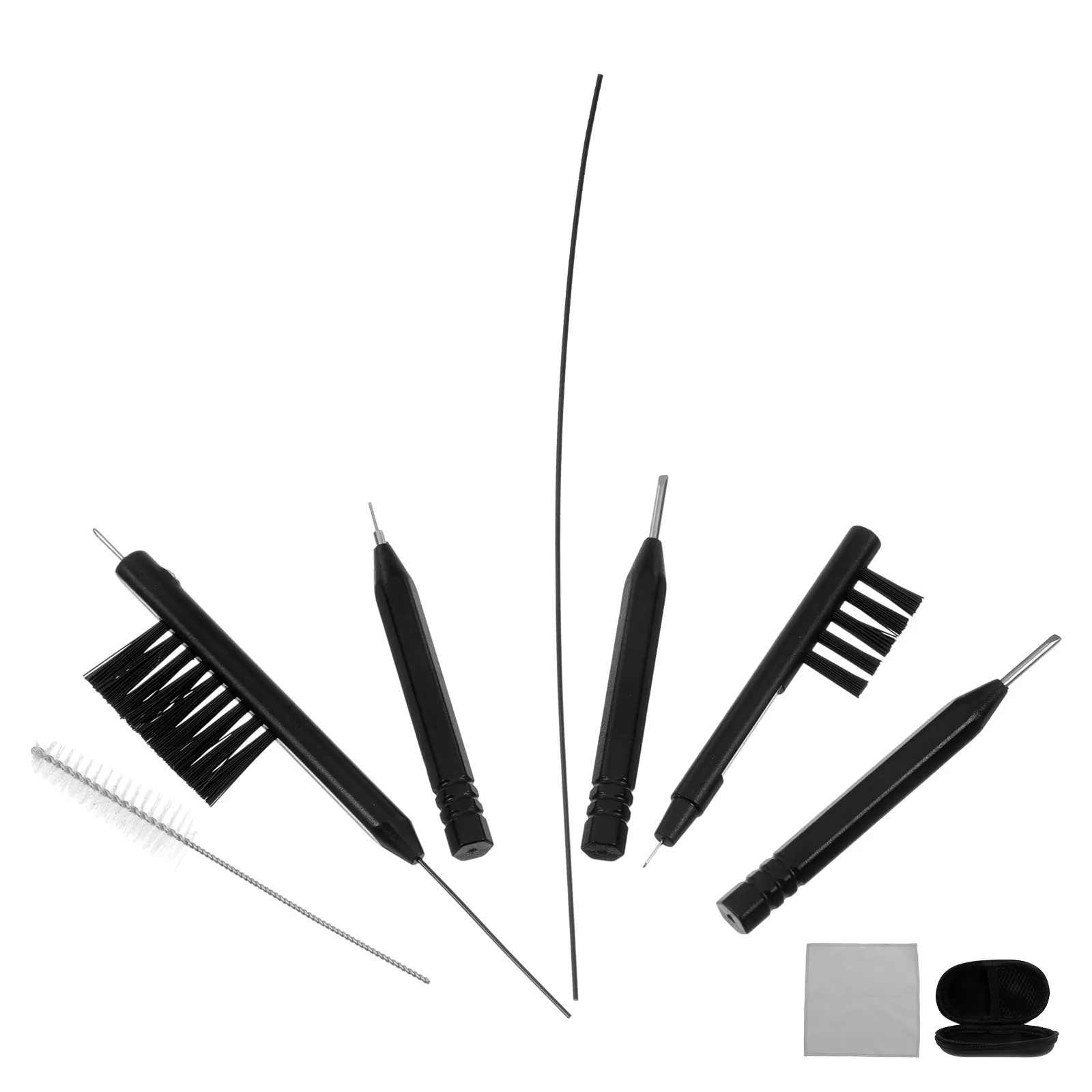 1Set Hearing Aid Cleaning Essentials Kit All-in-One Maintenance Tools Brushes Dry Wipes Vent Rod Screwdriver Sturdy Reliable