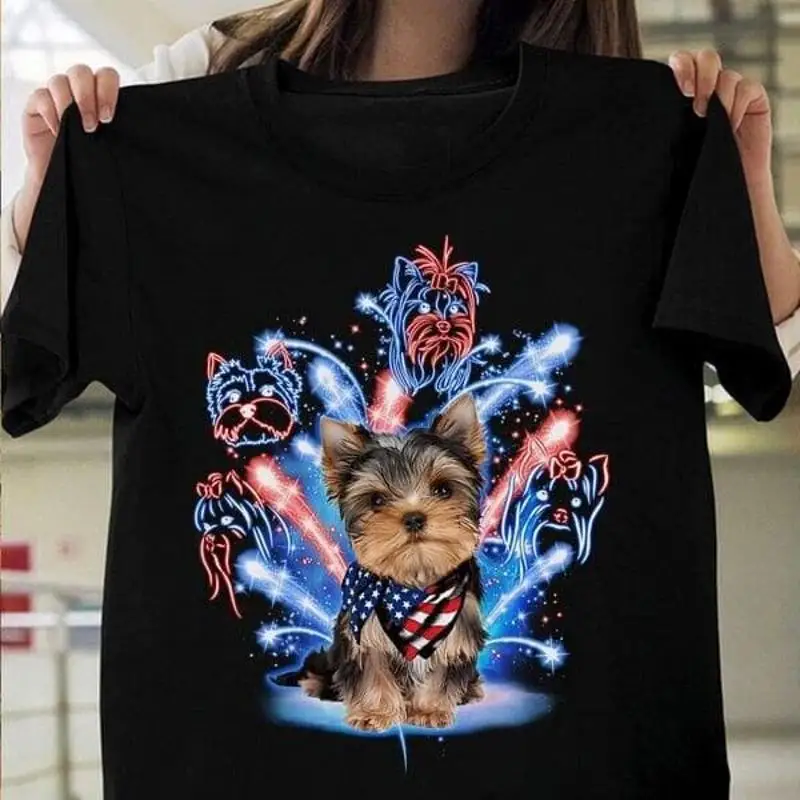 

Independence Day, 4th Of July, Yorkshire Terrier, Dog Lover T shirt