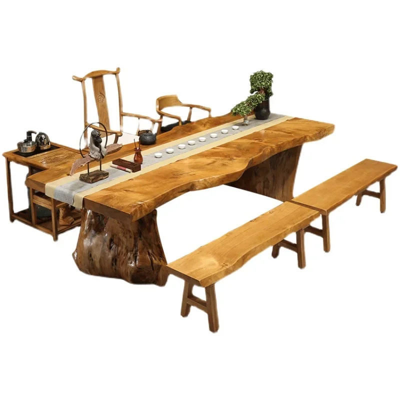 New Chinese log tea table and chair combination