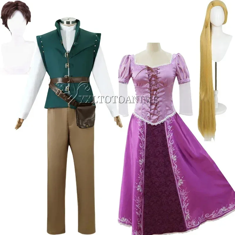 

Flynn Rider Rapunzel Carnival Halloween Party Fancy Dress Cosplay Costume Tangled Rapunzel Princess Costume