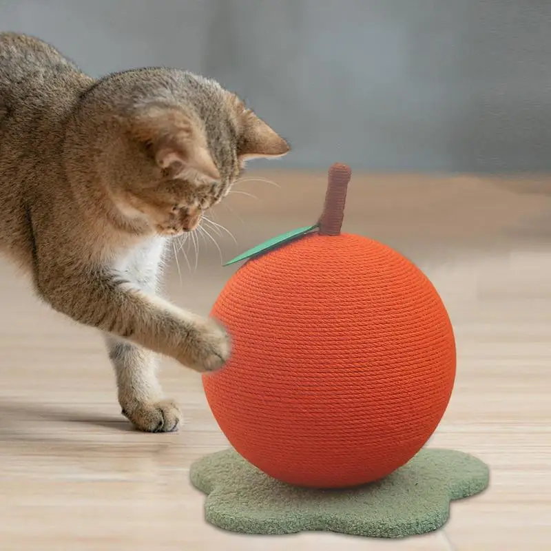 

Cat Sisal Ball Orange Shape Cat Scratcher Cat Ball Toy Cat Grinding Claw Ball Cat Toy Sisal Scratcher Ball To Alleviate Boredom