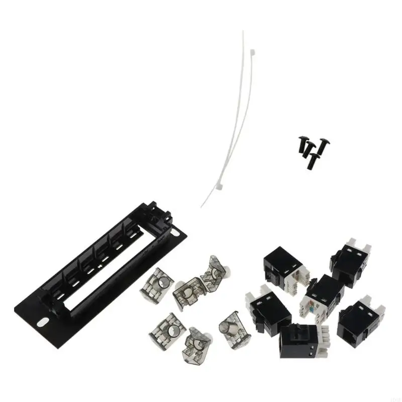 

103F CAT6 6 Port Panel RJ45 Networking Cable Adapter Ethernet Distribution Frame Wallmount or Rackmount