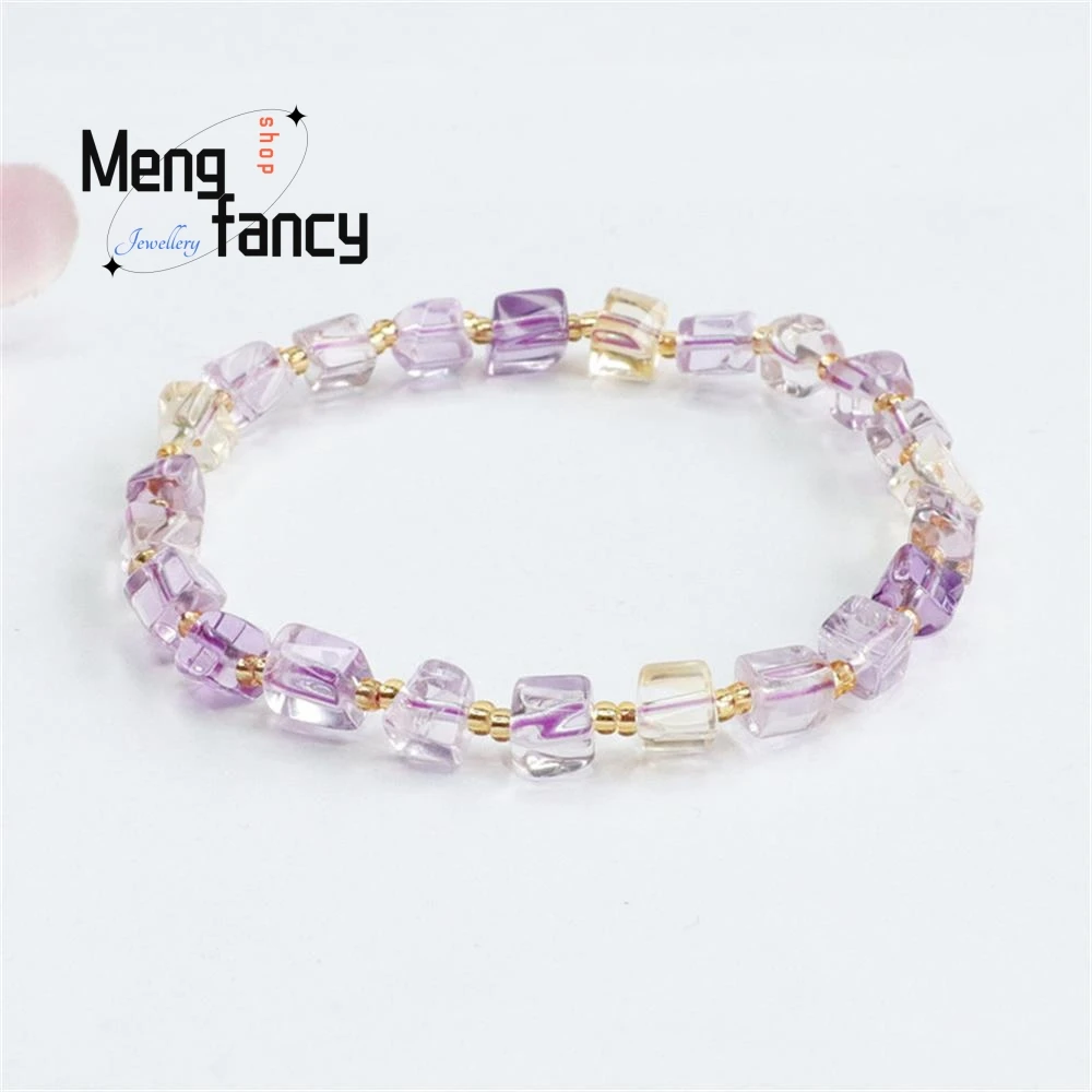 

Natural Amethyst Citrine Random Exquisite Bracelet Raw Stone String Jewellery Simple Fashion Best Selling Wedding Guests Gifts