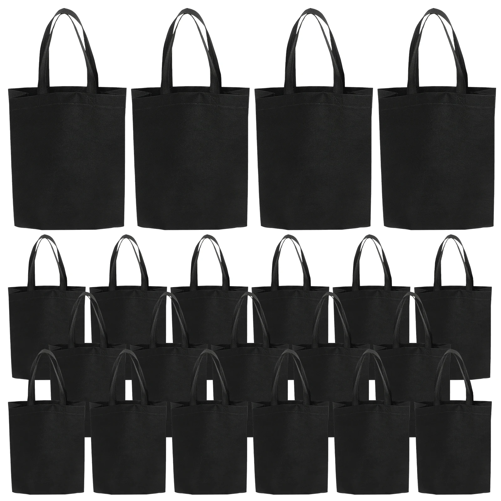 

30pcs Non Woven Tote Bags Foldable Shopping Gift White 25x30x10cm Lightweight Travel Home Outdoor Carry Storage Bag