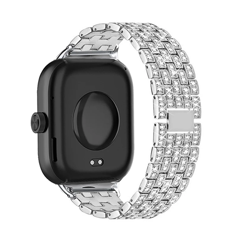 สําหรับ Redmi นาฬิกา 4 เพชรโลหะสร้อยข้อมือสําหรับ Xiao mi mi Band 9 Pro นาฬิกา Correas reloj สําหรับ xiaomi mi band 8 pro Watchband
