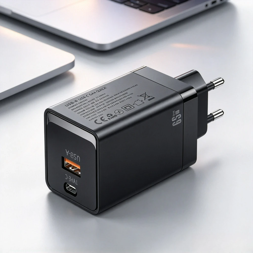 65W GaN USB Charger Quick Charge 3.0 Fast Charging Mobile Phone Adapter for iPhone15 Pro Samsung Xiaomi Huawei Mobile Phone Plug