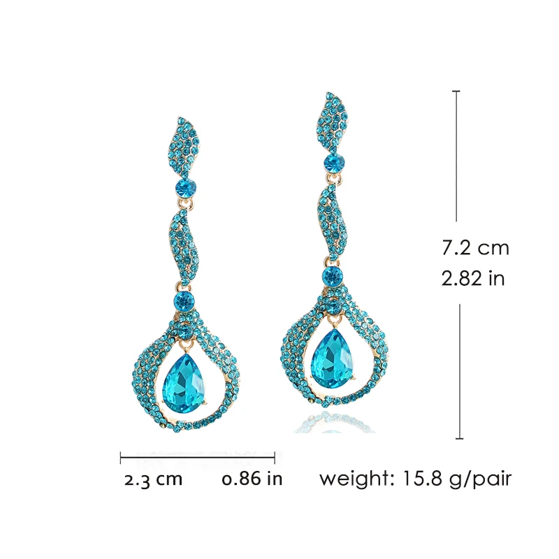 Veyofun Vintage Rhinestone Long Drop Earrings Classic Party Dangle Earrings Fashion Jewelry for Women New Wholesale