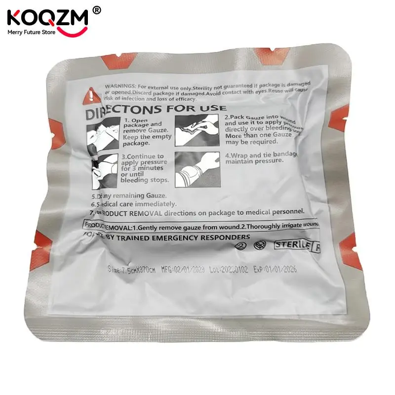 Hemostatic Kaolin Gauze Combat Emergency Trauma Z-Fold Soluble For Ifak Tactical Military Medical Wound Dressing First Aid Kit