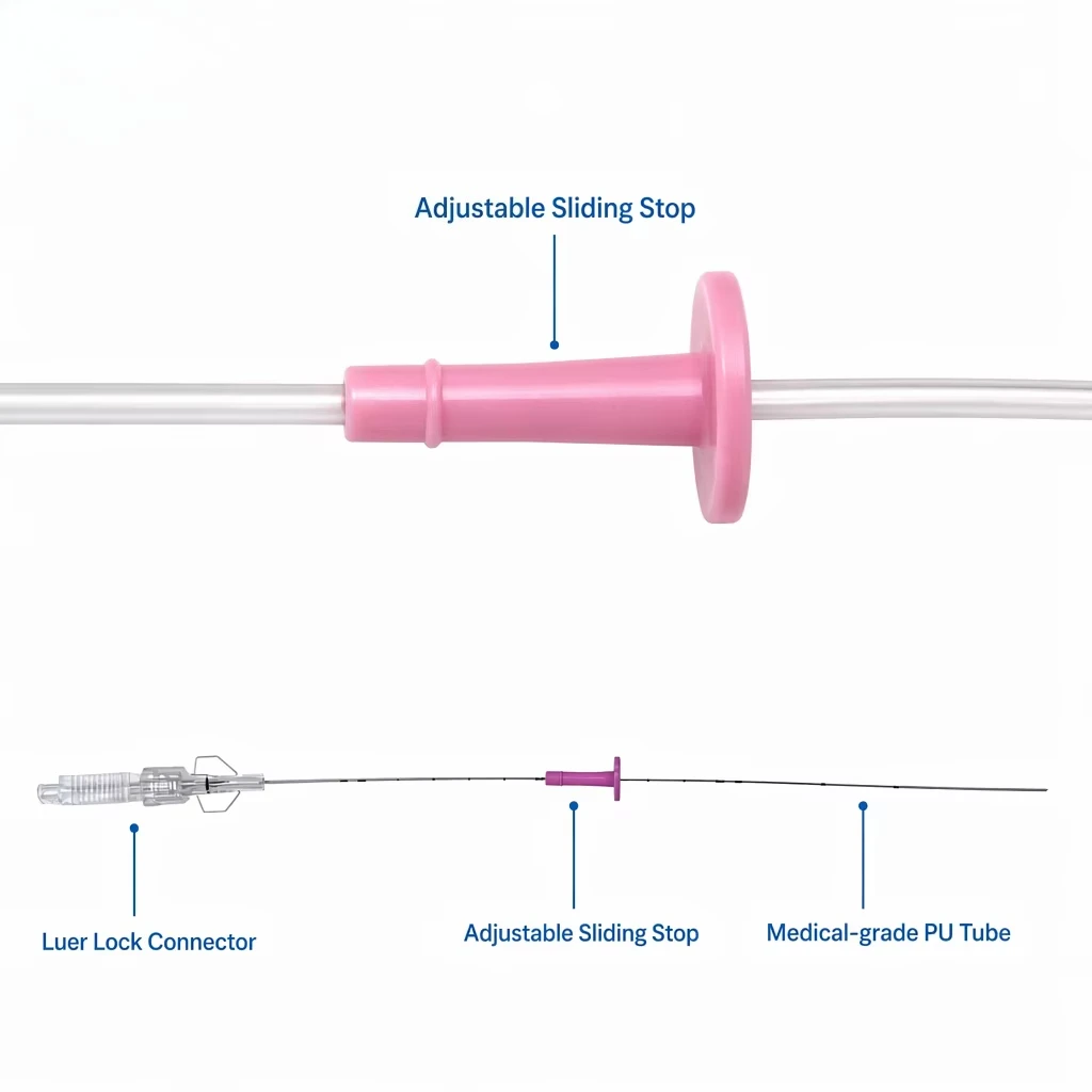 Feline Adjustable PU Urinary Catheter Veterinary Surgical Products Smooth Insertion Design for Cat Bladder Drainage 3Fr/4Fr