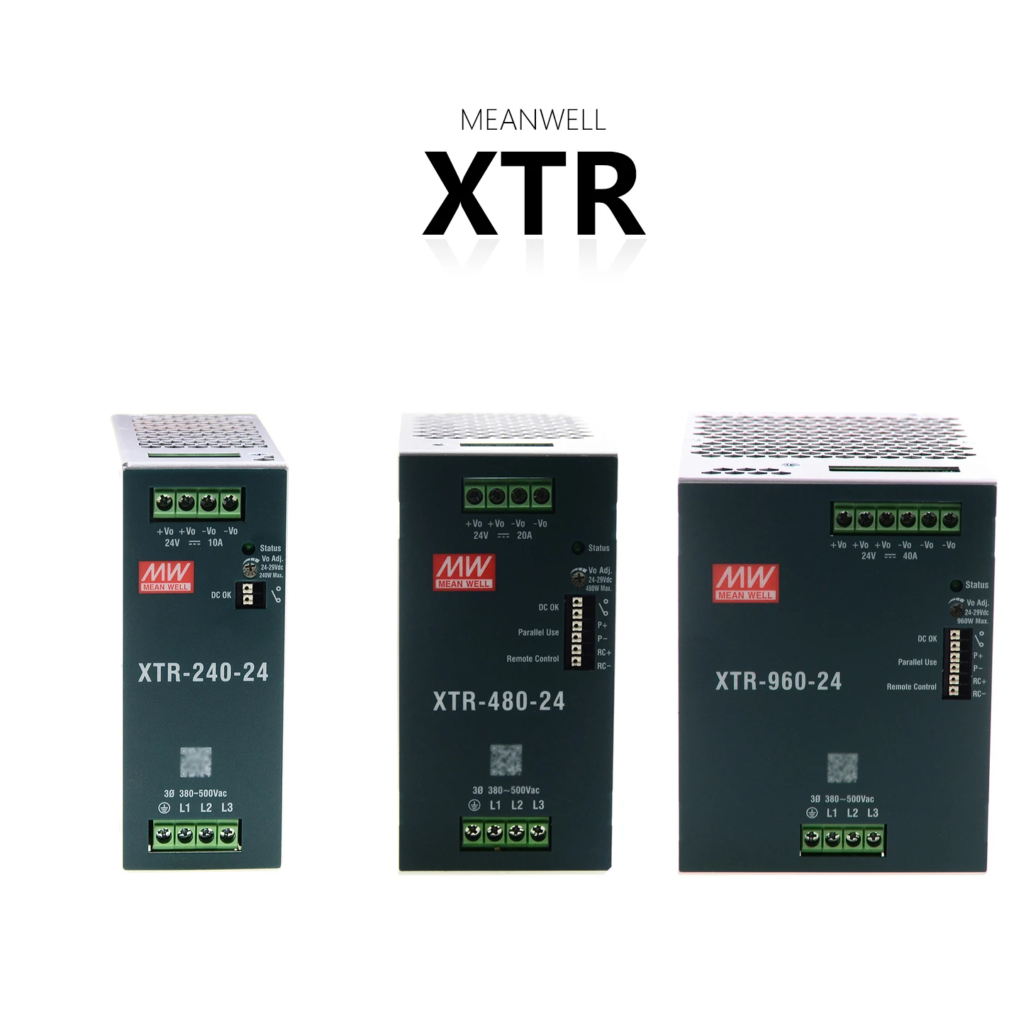 (MEANWELL)NEW XTR -240/480/960 -12/24/36/48V AC/DC 30 Input Ultra Slim Industrial DIN Rail Power replace TDR