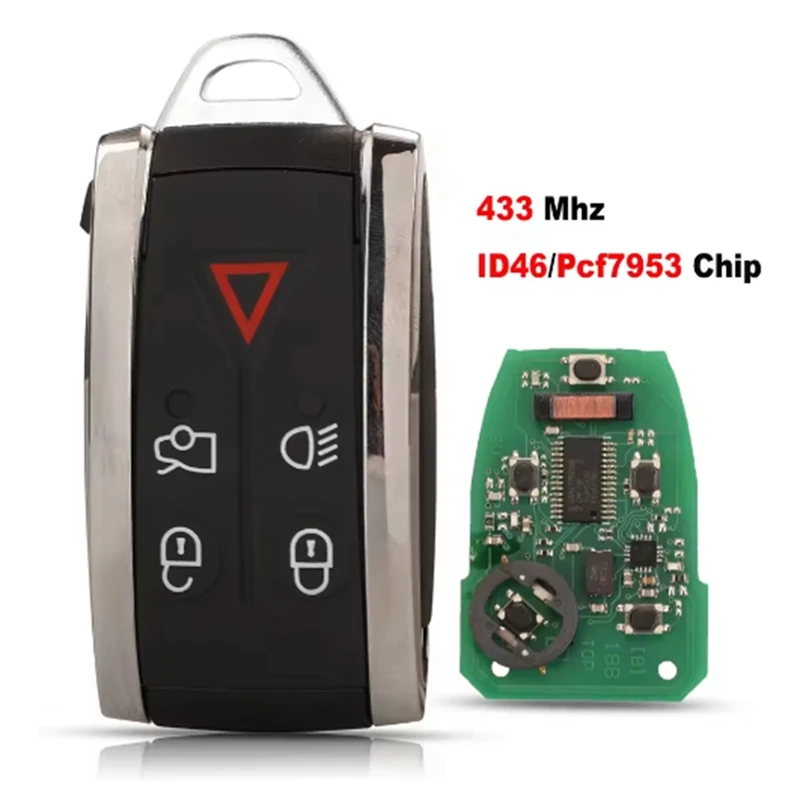 

Car Remote Key 5Buttons Car Key 433MHZ FSK ID46 Chip KR55WK49244 For Jaguar XF XK XKR 2007-2012