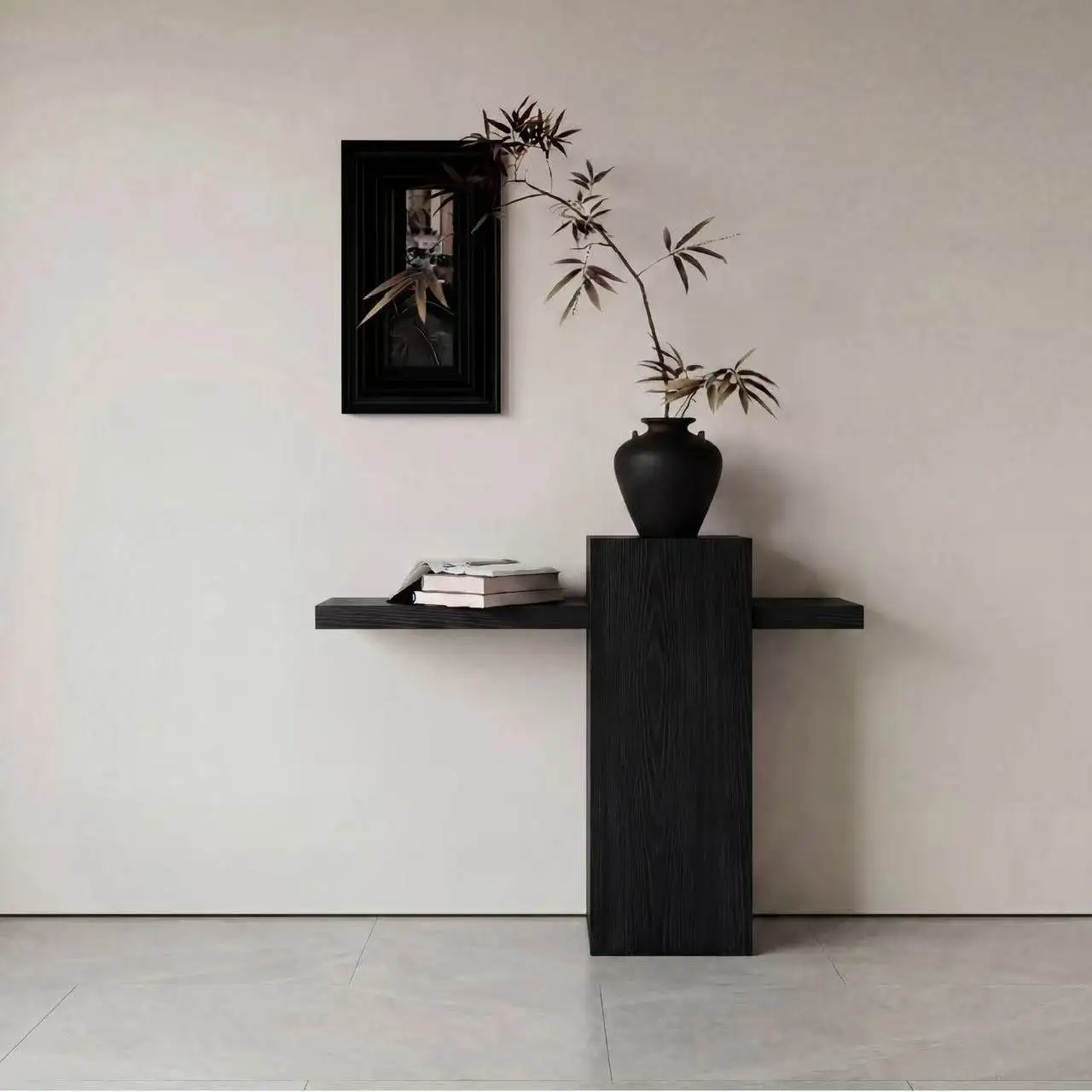 Solid wood Xuanguantai hotel end view platform entrance corridor aisle narrow table case table