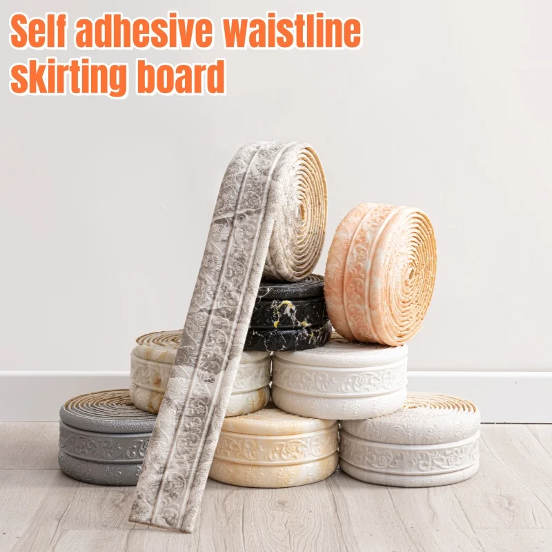 

Wall Trim Line Skirting Border Waterproof Baseboard Wallpaper Stickers Carving Self Adhesive Corner Line Waistline Sealing Strip