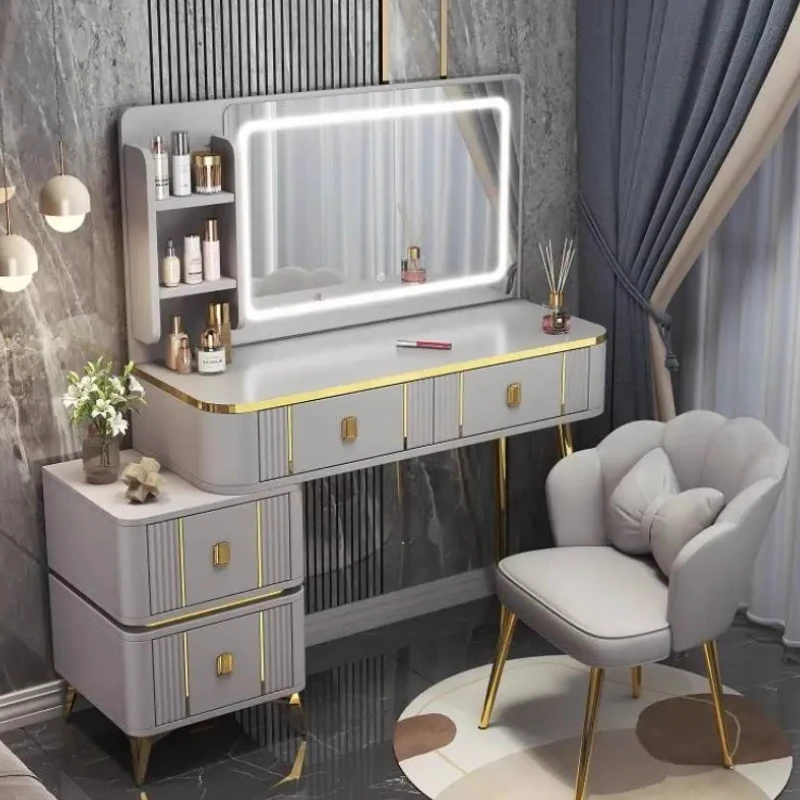 

European Storage Vanity Table Dest Decor Simple Long Modern Makeup Vanity Desk Mirror Drawer Coiffeuse De Chambre Furniture Home