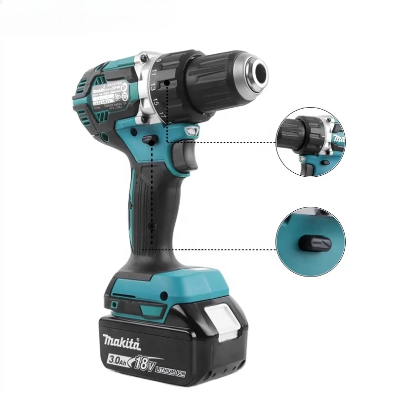 Original Ma kita brushless stronger power drilling machine DDF484 industrial grade 18v lithium hand drill driver