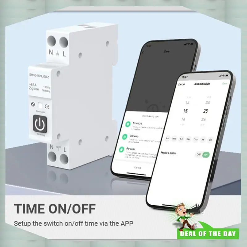 24-Hour Delivery TUYA 63A 1P+N Zigbee Smart Circuit Breaker With Metering Smart Home Wireless Remote Control Smart Life Alexa Ho