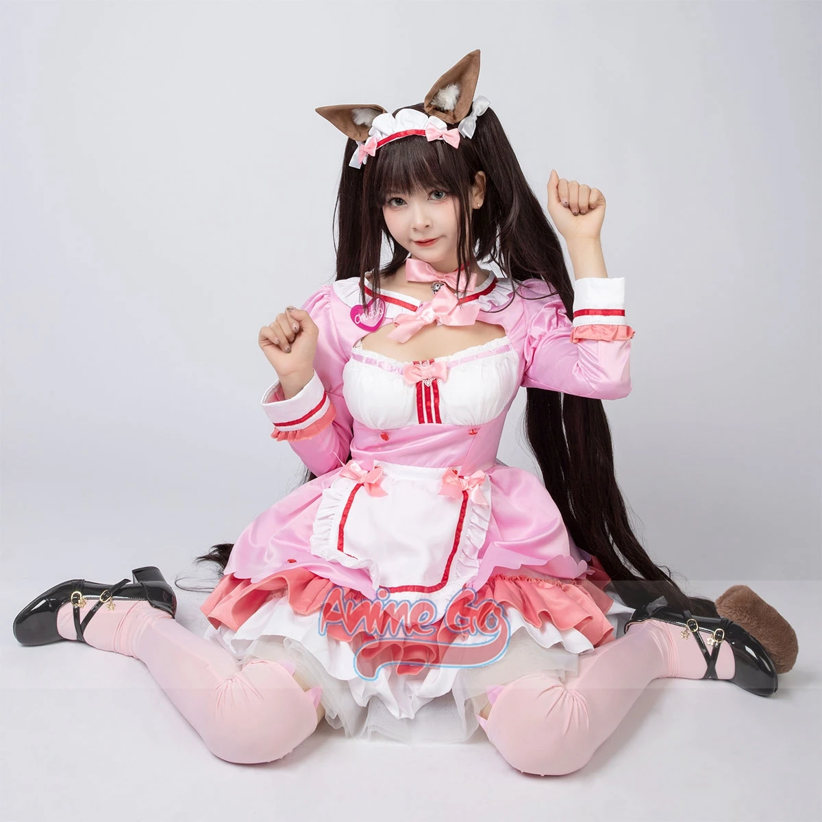 Op Voorraad Anime Nekopara Vol.4 Chocola Cosplay Kostuum Kawaii Meid Jurk Vrouwen Meisjes Outfit C00657