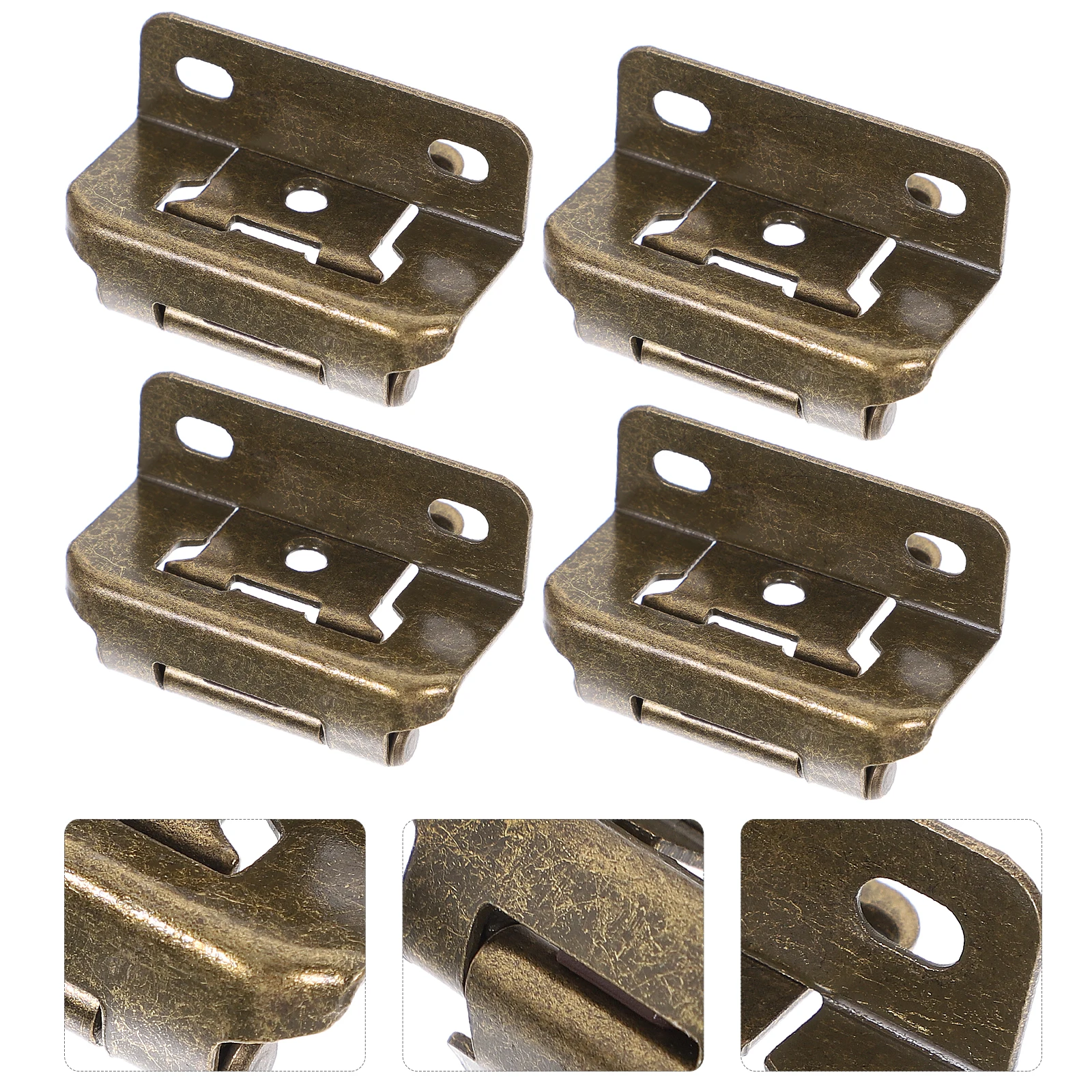 

4pcs Self-Closing Cabinet Door Heavy Duty Iron Spring Loaded For Kitchen Cupboard Replacement Durable Metal Home Furniture Long