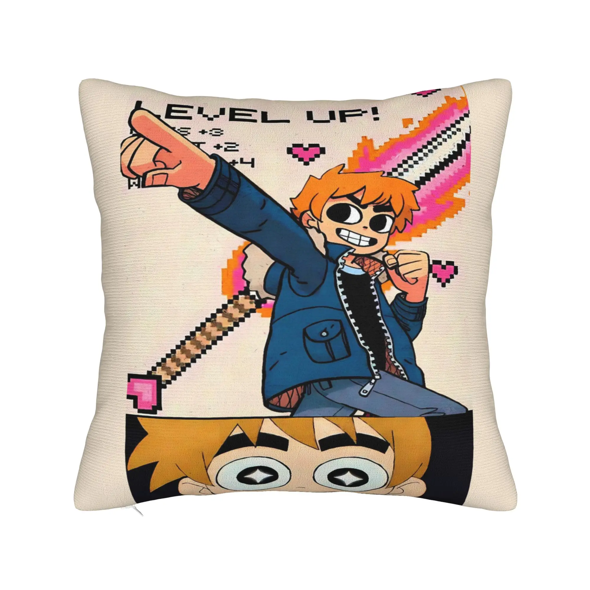 Scott Pilgrim Guitar Jump Pillowcases  Cute Funny Pillow Case For Living Room Bed Chair Design Pillow Cover