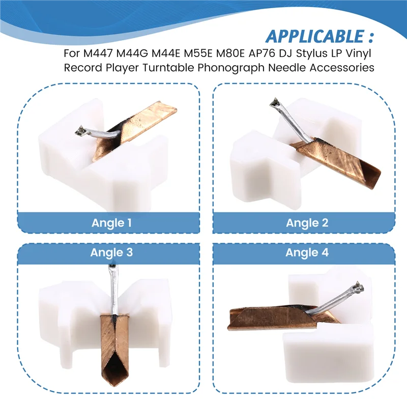Excellent-For Shure M447 M44G M44E M55E M80E AP76 DJ Stylus LP Vinyl Record Player Turntable Phonograph Needle Accessories