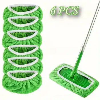 Mikrovláknová mopová utěrka, savá houba, náhradní, opakovaně použitelná, vhodná pro plochý mop Swiffer, domácí doplňky, zelená koupelna 6 nejlepší prodej vesmírný mop - №4