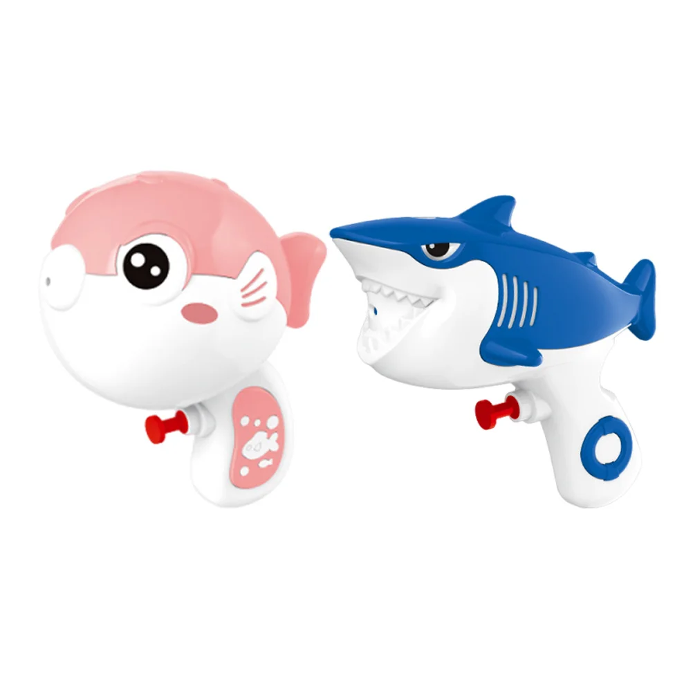 2 قطعة Shark Pufferfish بنادق المياه للأطفال الصيف شاطئ بركة حفلة تفضل اللعب في الهواء الطلق Soaker هدايا رائعة الأولاد ألعاب مياه للأطفال الصغار