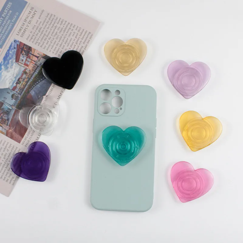 Ins Cute Love Heart Folding Phone Holder For Iphone 11 12 13 Pro MAX Mini X XS XR SE 2020 6 6S 7 8 Plus Grip Candy Color Bracket