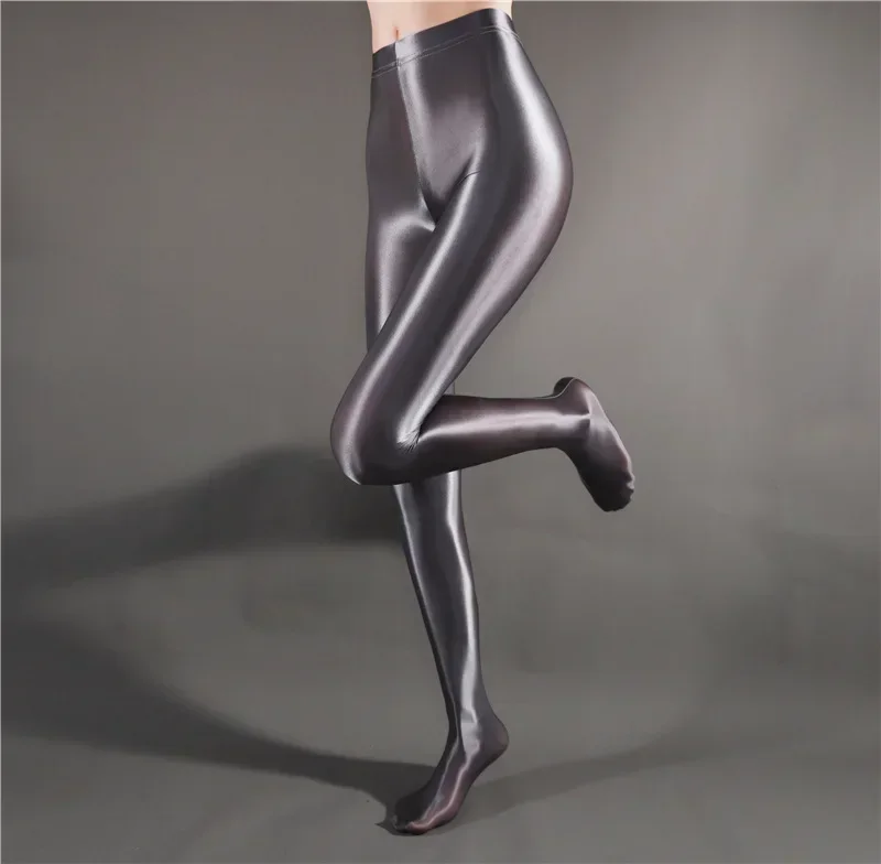 Shiny Tight Pants for Women Glossy Wet Look Leggings High Waist Elastic Skinny Trousers Yoga Pencil Pants