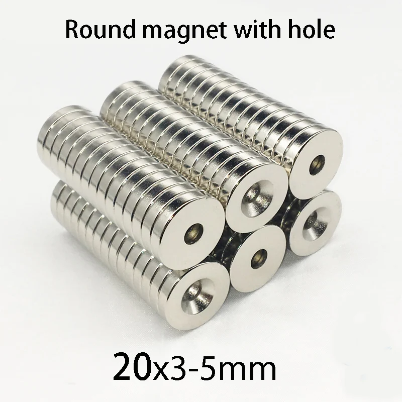 10/20/30pcs 20x3-5mm 20x3mm Ring Magnets with 5mm Center Hole for OEM Industrial Use - Bulk Packaged