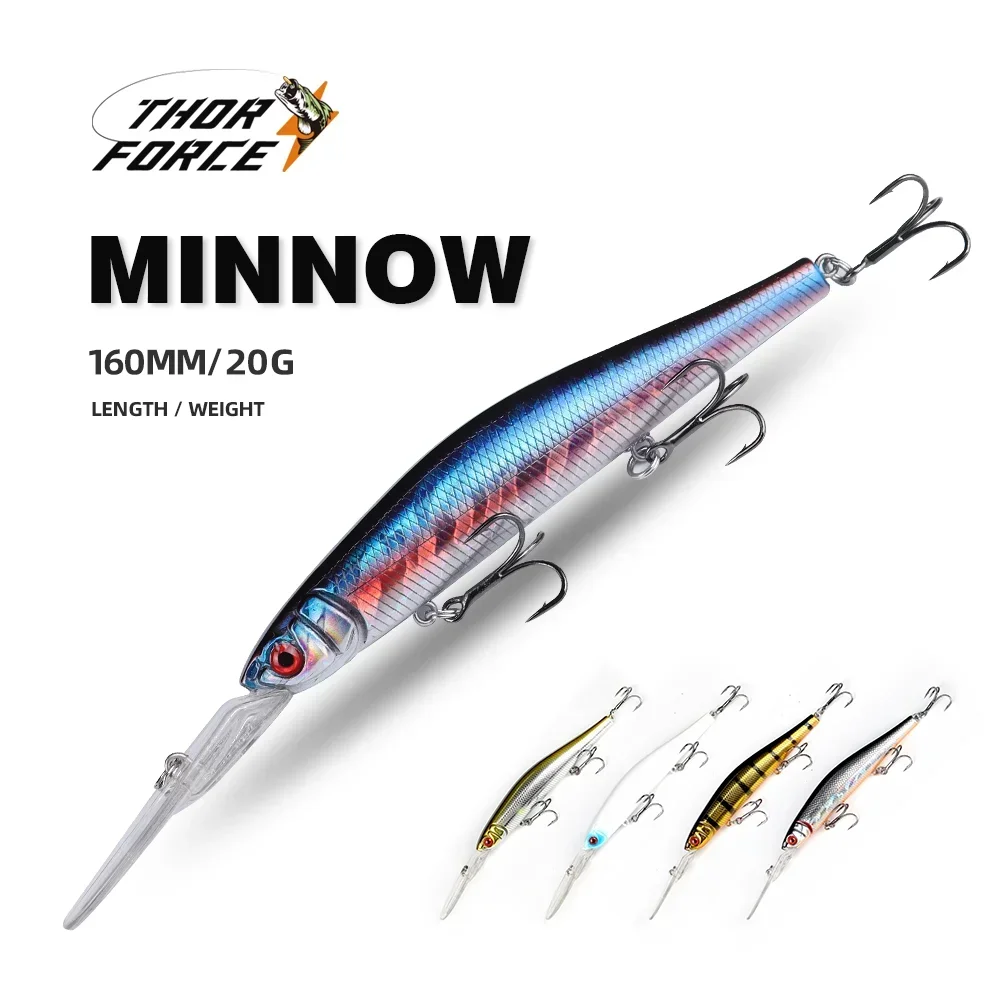 THORFORCE 160MM 20G Sinking Minnow Fishing Lures Saltwater Freshwater Long Casting Hard Bait Sea Artificial Bait Jerkbait