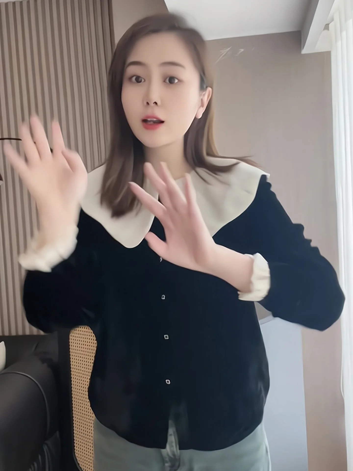 Colletto per bambola lungo in velluto Sve irt Agel Ele Versatile top coreano in seta per donne di 25-29 anni in autunno