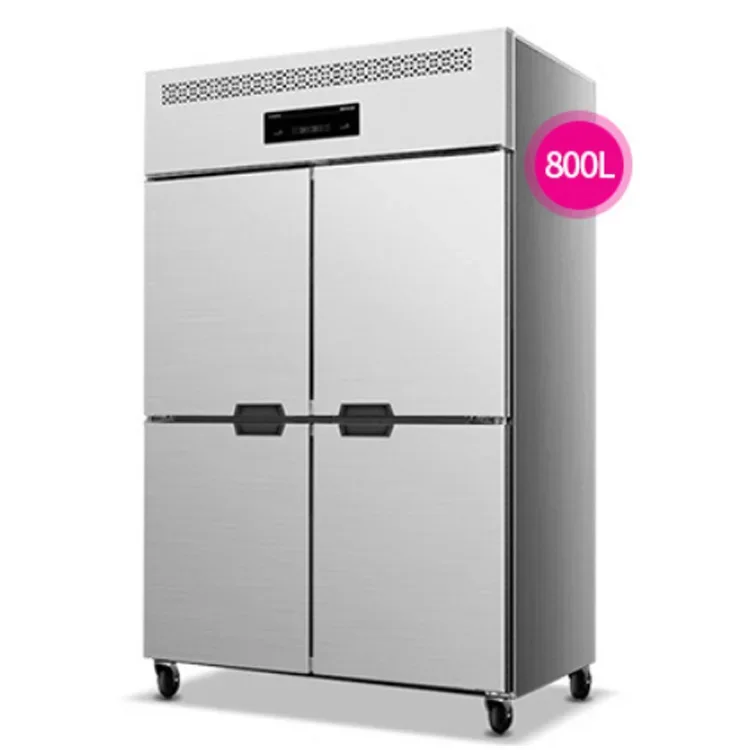 

Commercial Household Kitchen Equipment Large Capacity Stainless Steel 4 Doors Refrigerator Freezer