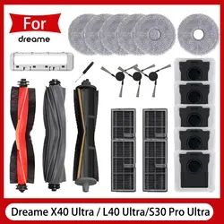 L40 Ultra Compatible For Dreame X40 Ultra  / S30 Pro Ultra Spare Parts Accessories Main Side Brush Filter Mop Cloth Dust Bag