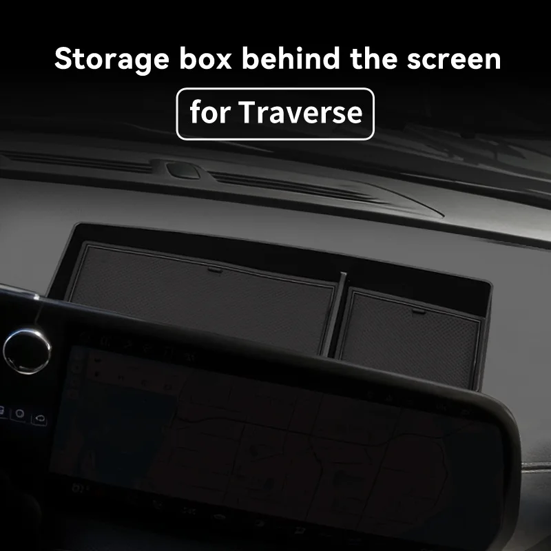 

For Chevy Traverse 2024-2025 Central Control Navigation Behind Screen Storage Box Dashboard Organizer Non-slip Tray Accessories