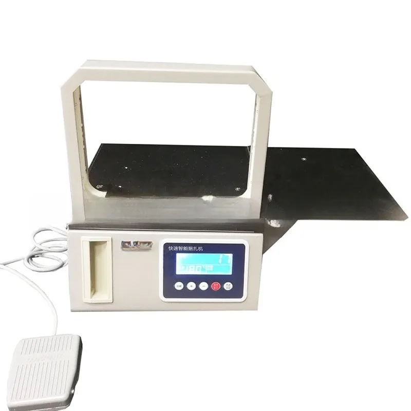 

Small intelligent automatic cash strapping machine, carton card vegetable packing