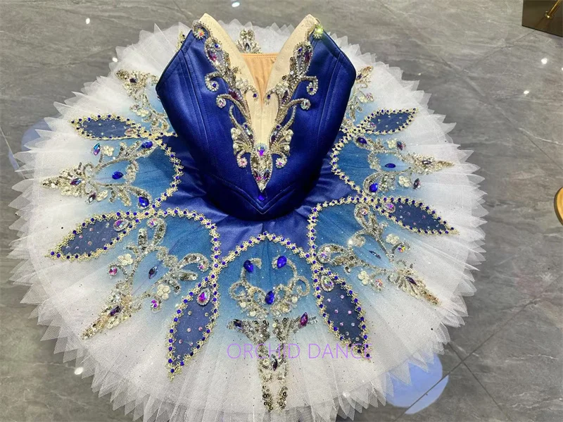 Professional High Quality 12 Layers Kids Girls Women Adult Competition Performance Wear Royal Blue Ballet Tutu Costumes