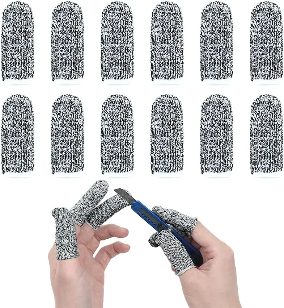 10Pcs Cut Resistant Protector Cut-Resistant Finger Covers, Protection Cots for Peaked Tools DIY Working Building Kitchen Cutter