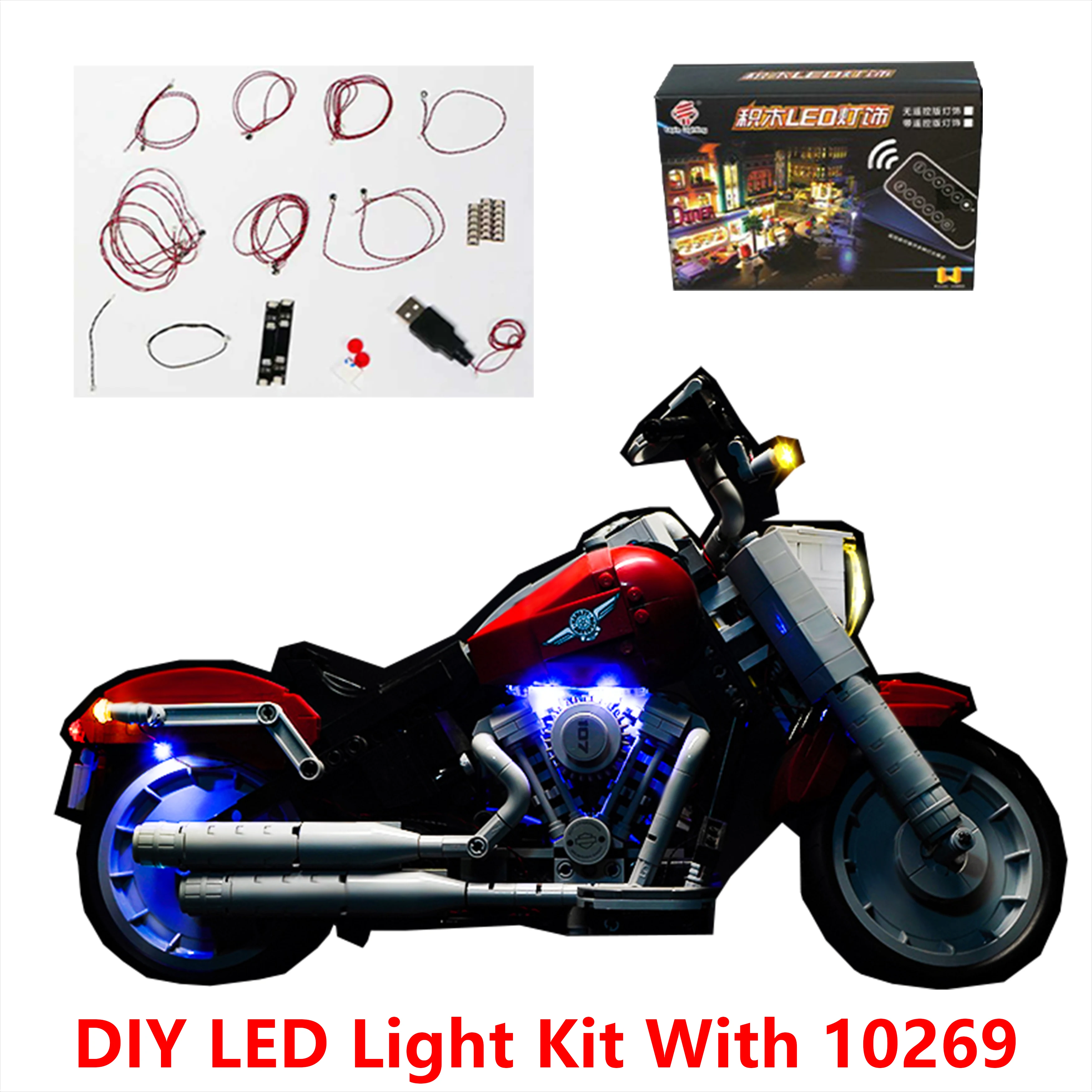 

10269 Harley Motorcycle Model LED Lighting Kit Building Block Remote Control Decorative Light Set Perfect for Collectors Fans