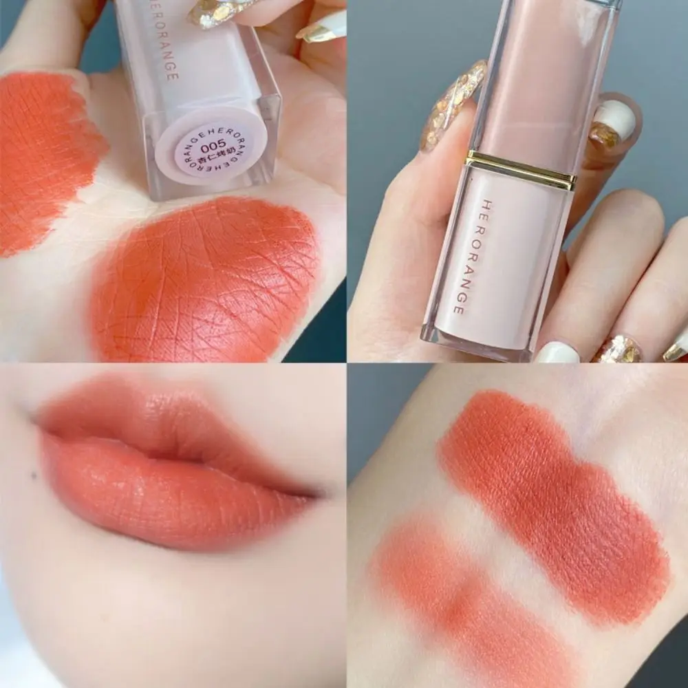 Matte 6 Kleuren Lipgloss Waterdichte Gladde Zijdeachtige Kristallen Buis Lippenstift Langdurige Vierkante Make-Up Cosmetische Lippenstift Dagelijks