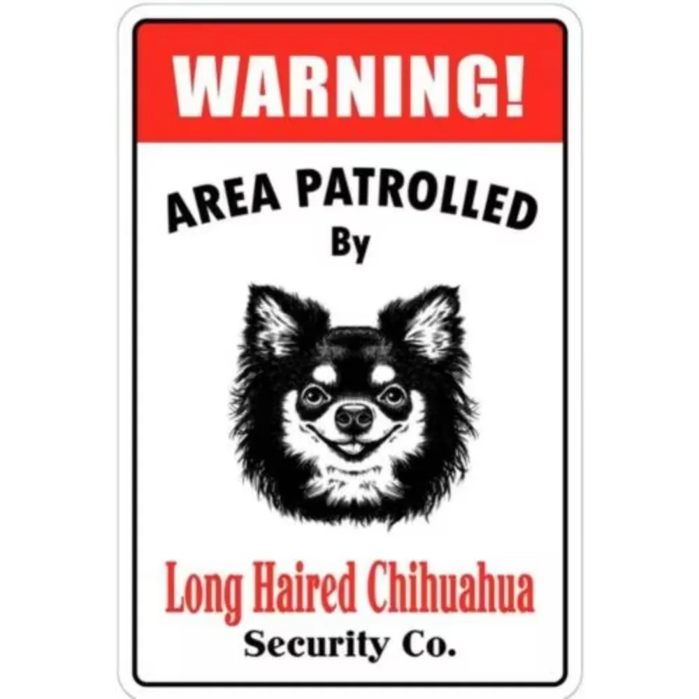 Metal Sign Plate Beware Of Patrol Chihuahua Warning Home Decor Gate Wall Dog Tin Sign 16x12inch 40x30cm 12x8inch 20x30cm