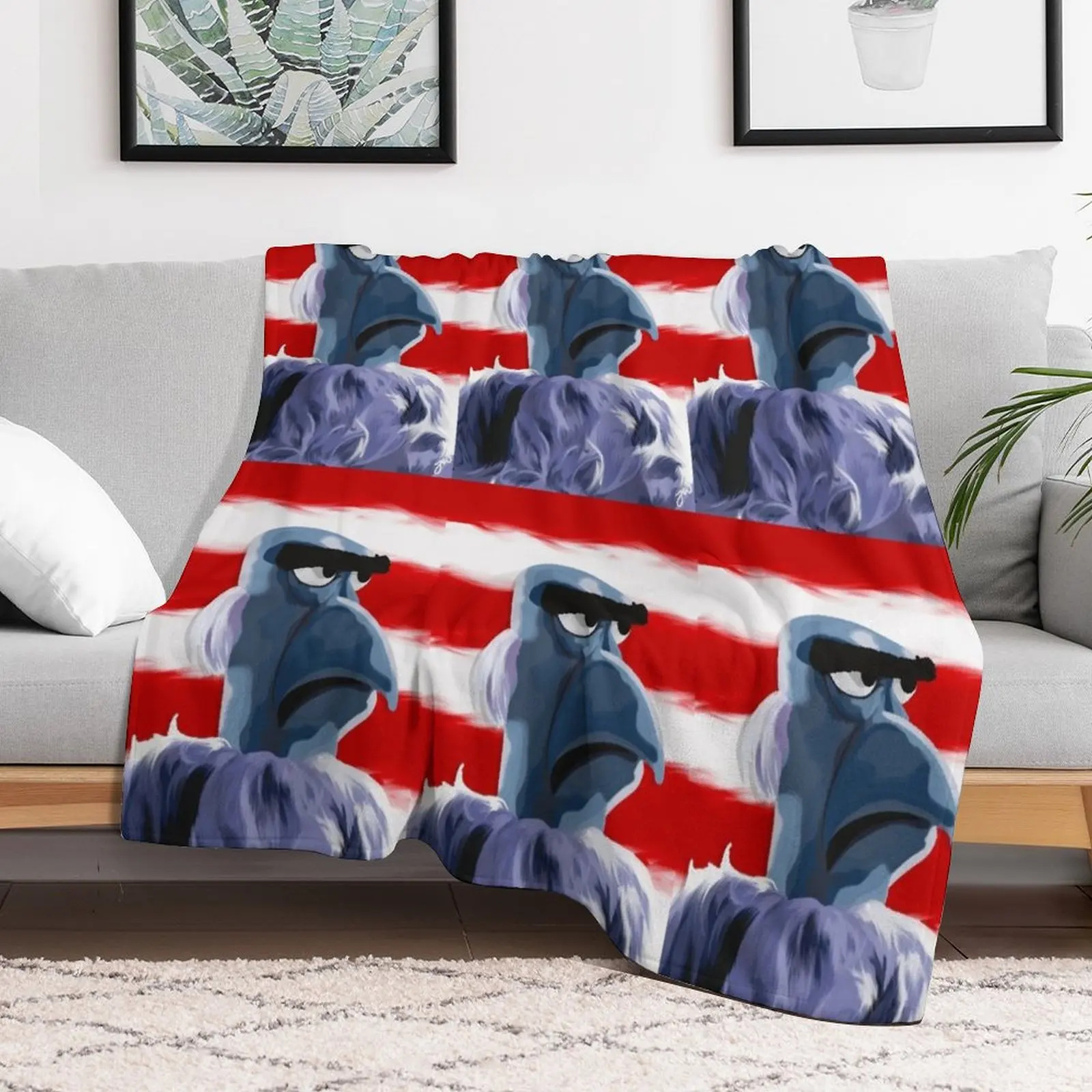 Sam Eagle Portrait Painting (version 1/2) Throw Blanket Thin Luxury Blankets For Baby Blankets