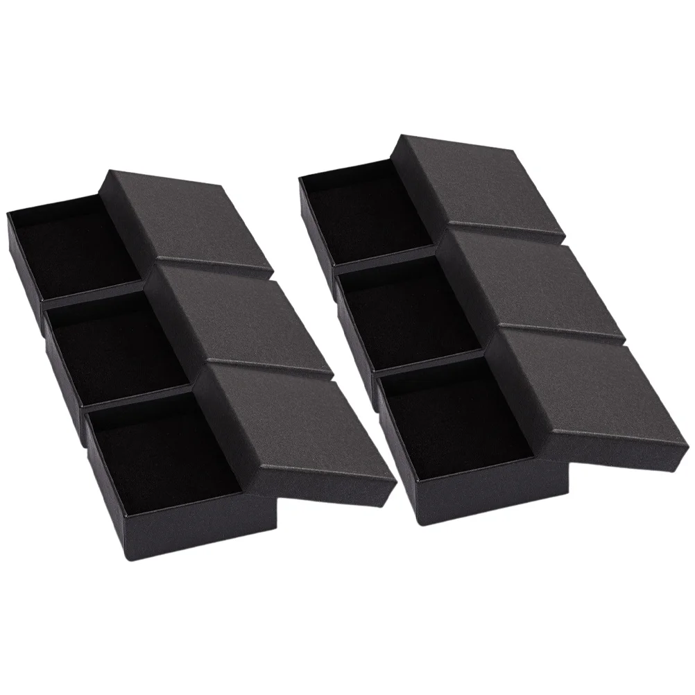 

6Pcs Jewelry Gift Box Portable Small Jewelry Storage Organizer Necklace Ring Earring Holder Compact Case with Sponge Liner