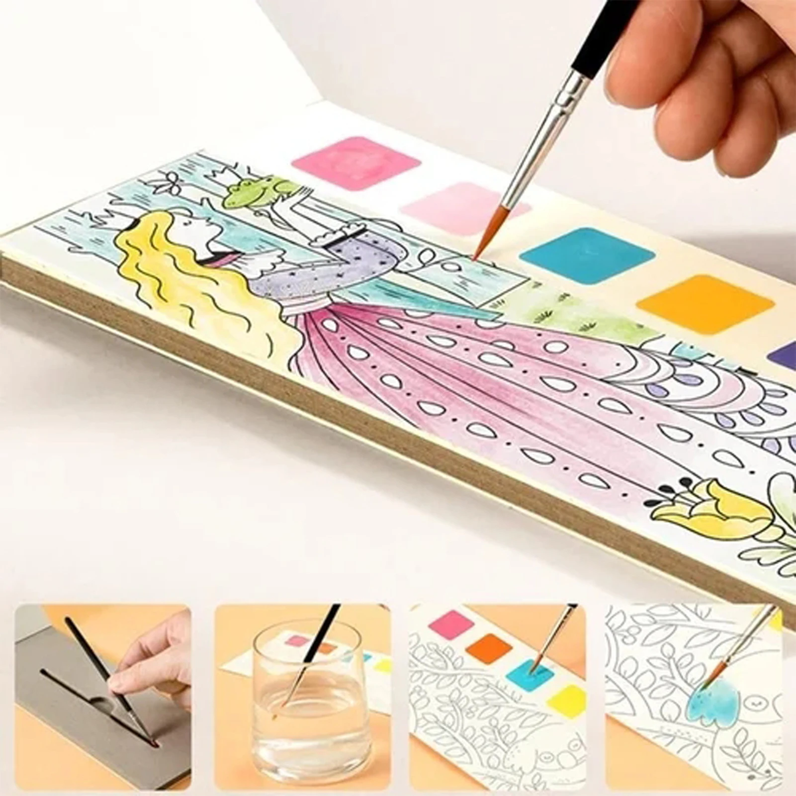 Mideer Coloring Books 20page Watercolor Paper Comes With Paint Portable For Adults Gouache Art Painting Supplies Artist Tool Set