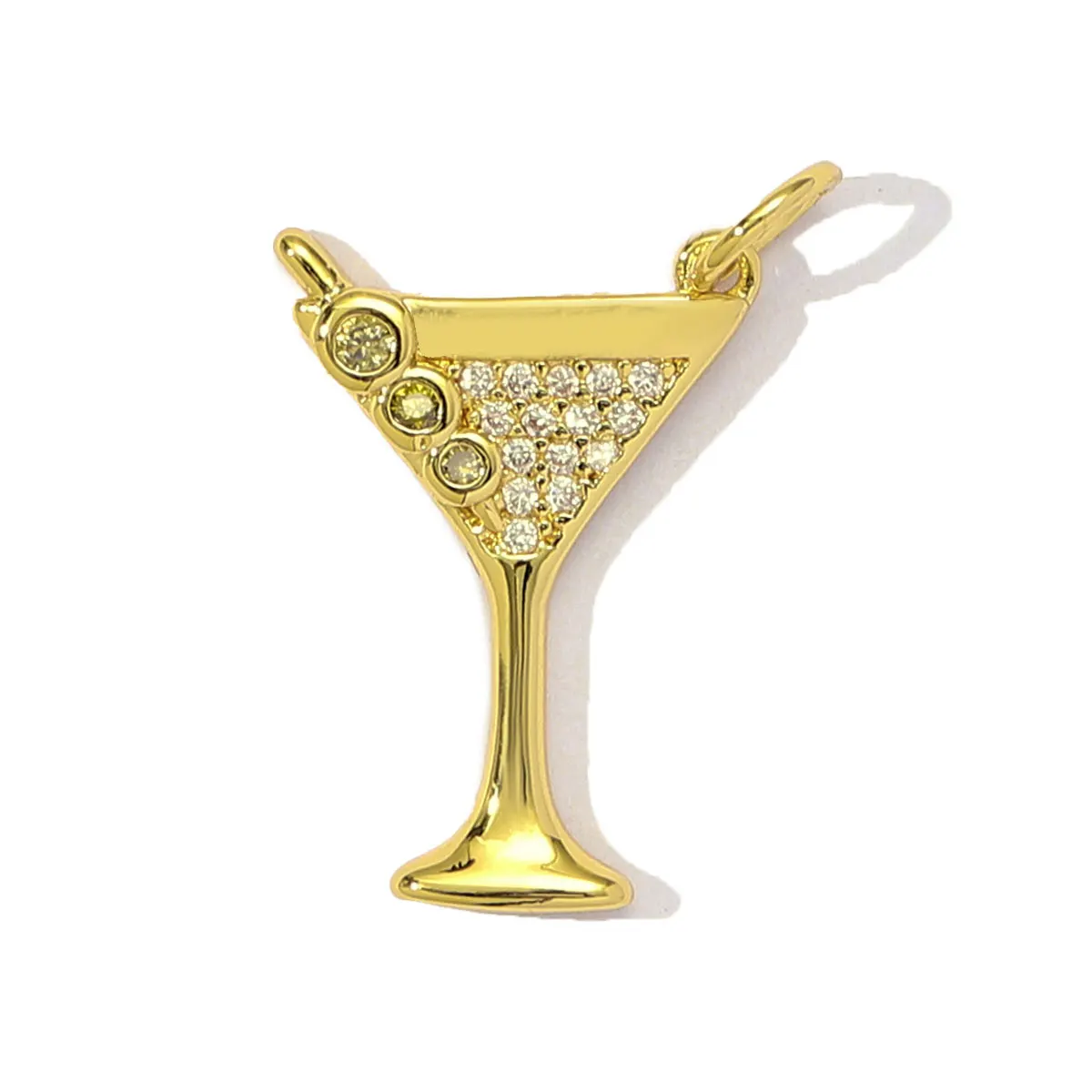3pcs/Lot Enamel Heart Copper Zircon DIY Earring Charms Women Champagne Flute Wine Glass Avocado Necklace Pendants Fruit Jewelry view 4