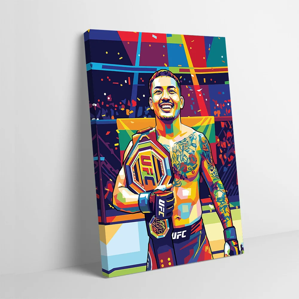 Affiche de champion de boxe avec ceinture, toile imprimée personnalisable, peinture murale, cadeau pour la décoration moderne de la maison, ornements, images