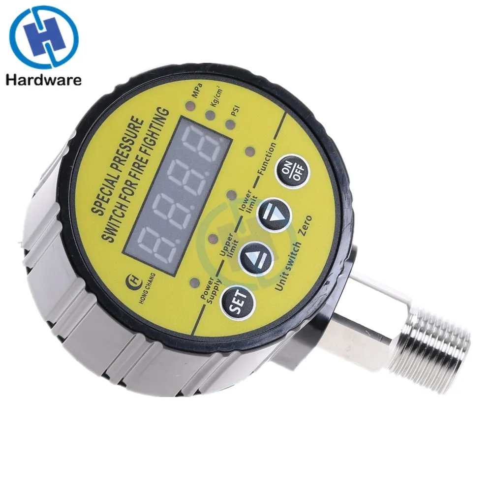 Digital Pressure Gauge Air Compressor Pressure Switch Mpa PSI DC12V DC24V AC220V 1/4'' Thread