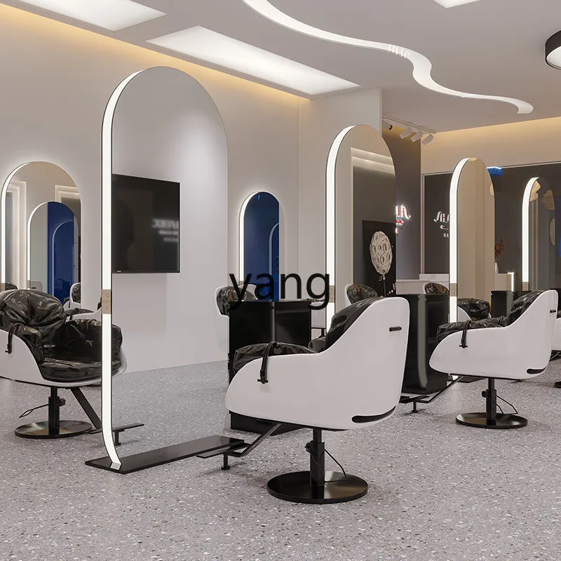 

CX Barber Shop Single Double-Sided Mirror Hair Salon Dressing Table for Hair Salon Wall Mounted Floor Mirror