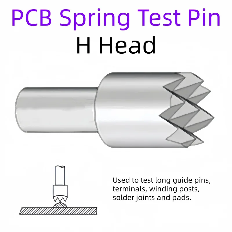 H Serrated Head PCB Test Spring Test Pin Probe for Electronic Component InspectionP50-H P75-H P100-H PL75-H PM75-H P125-H P156-H