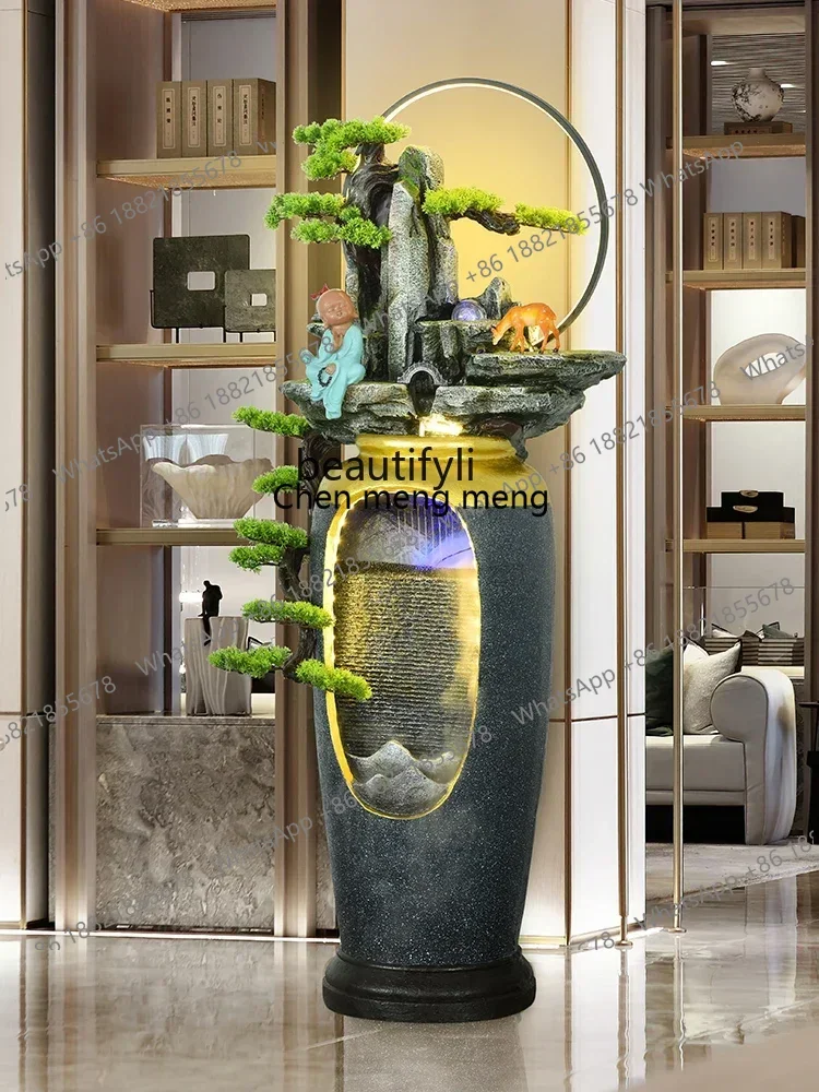 X  Large Floor Rockery Fountain Waterscape Humidifier High Mountain and Flowing Water Decoration Decoration Landscape